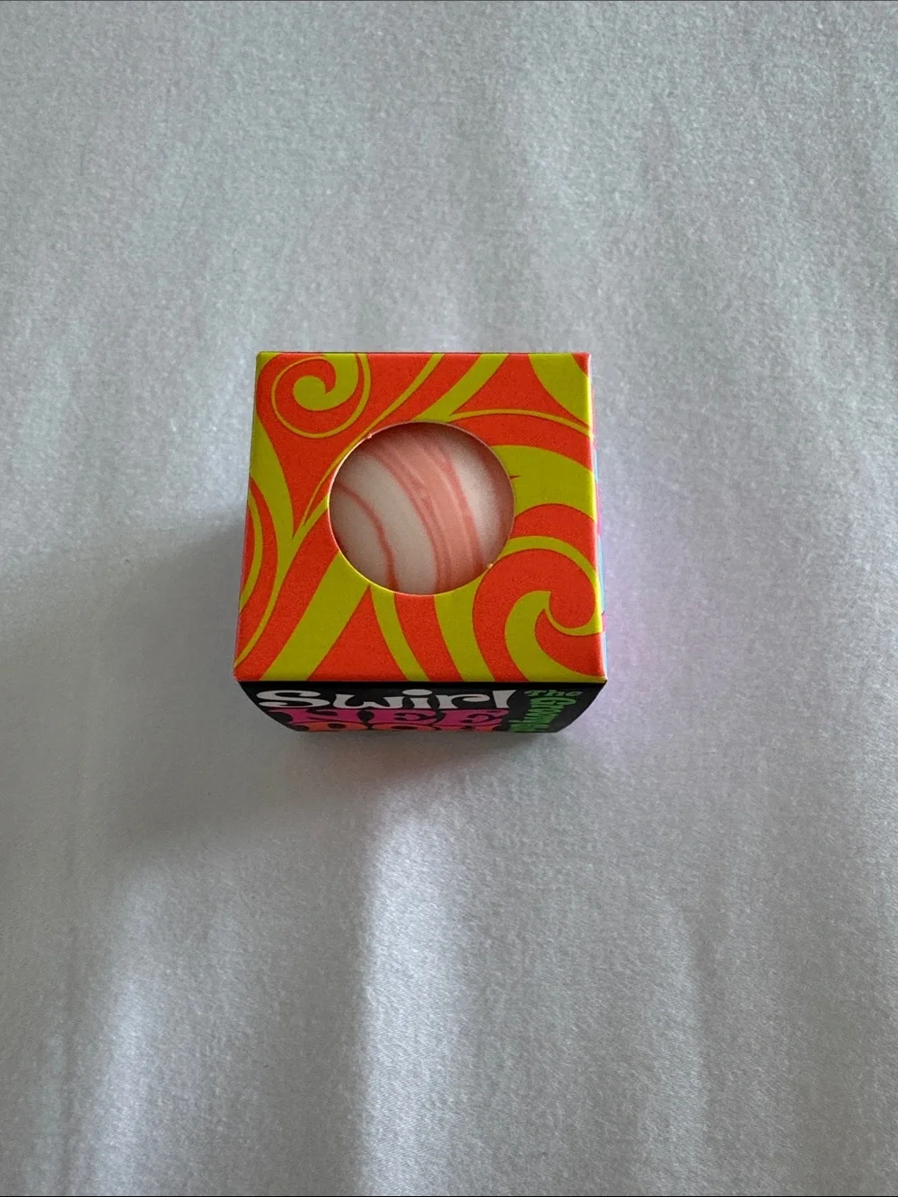 Needoh swirl groovy glob squishy toy schylling NIB orange & white